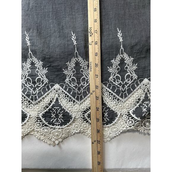 Du Jour Women’s 2XL Gray Peasant Blouse Embroidered Tasseled Cotton - Picture 14 of 14